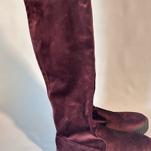 Olivia Miller Burgundy Lynbrook Velvet Over-the-Knee Boots - Chic and Stylish! - Picture 3 of 4